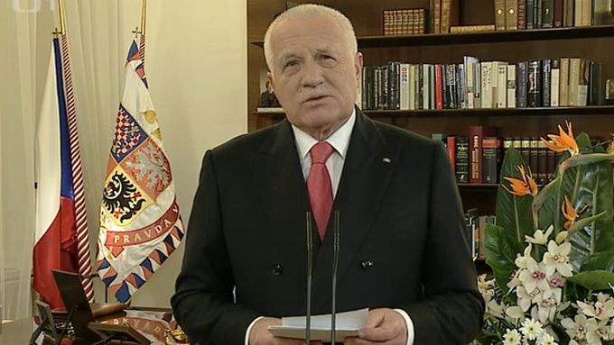 Václav Klaus při svém posledním novoročním projevu.