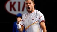 Stanislas Wawrinka nakonec ve čtyřech setech triumfoval a zahraje si ve finále grandslamového turnaje poprvé.