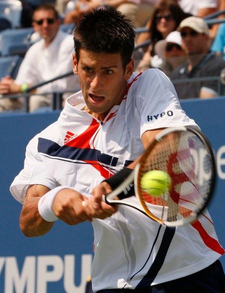 Novak Djokovič během semifinále US Open