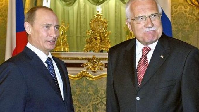 Putin a Klaus na dnešní moskevské schůzce.