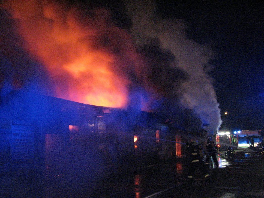 Požár tržnice v Brně