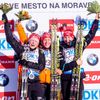 Biatlon, SP NMNM,sprint Ž: Franziska Hildebrandová, Laura Dahlmeierová a Veronika Vítková