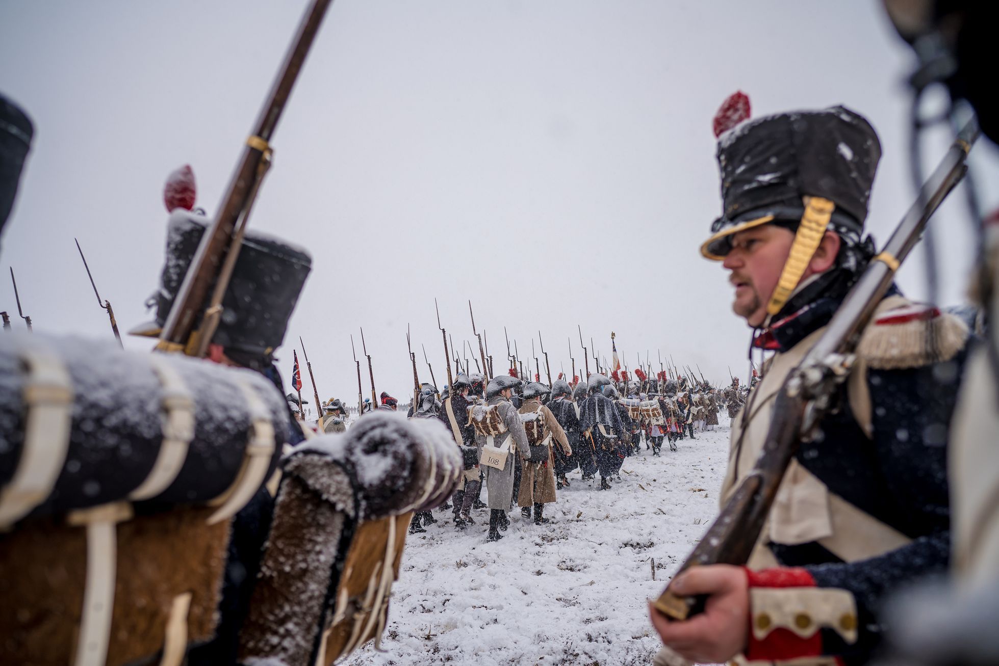 Napoleon, Slavkov, bitva rekonstrukce, 2023, voják, vojáci, Magazín