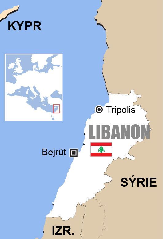 Libanon - mapa