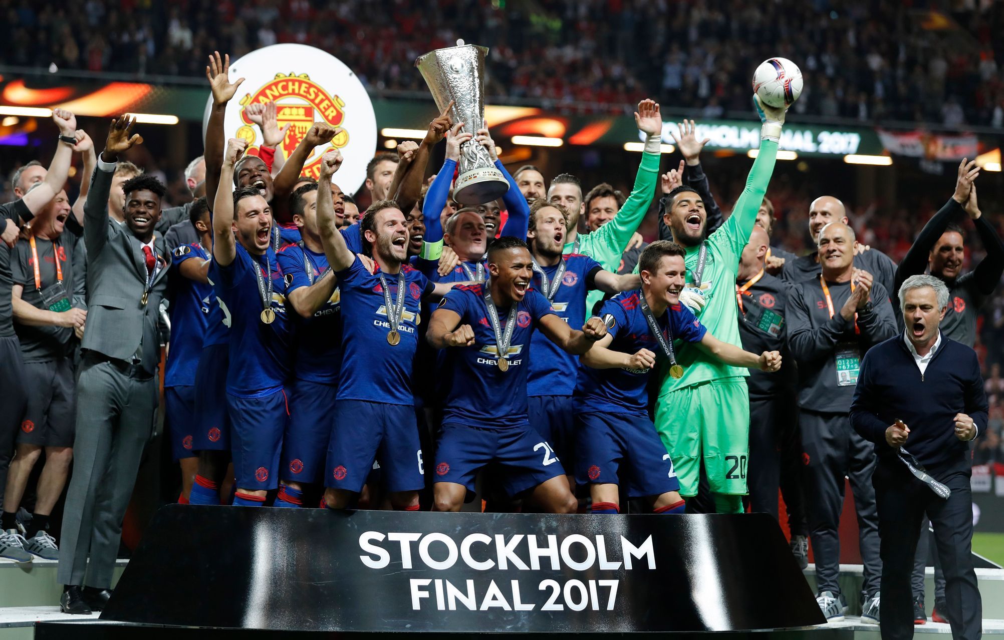 Fotbalisté Manchesteru United slaví titul v Evropské lize