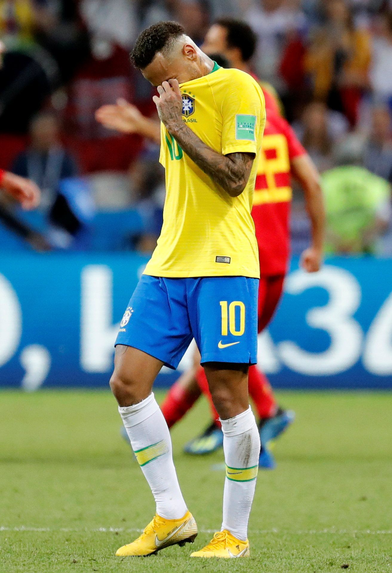 Neymar po zápase Brazílie - Belgie na MS 2018