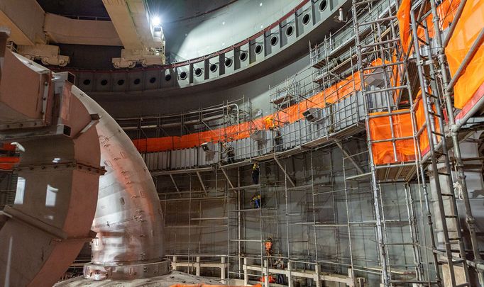 Jaderná elektrárna Plant Vogtle ve státě Georgia v USA, kterou provozuje společnost Georgia Power. Fotografie byly pořízené v listopadu v roce 2022.