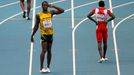 MS v atletice 2013, 100 m - rozběh: Kemar Hyman, Usain Bolt a Rondel Sorrillo