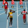 MS v atletice 2013, 100 m - rozběh: Kemar Hyman, Usain Bolt a Rondel Sorrillo