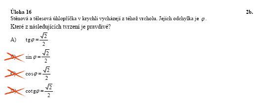 Matematika - vyšší úroveň - úloha 16 - výsledek