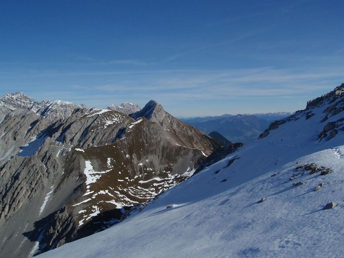 Hafelekar. Fotografie je ze stejnojmenné hory nad rakouským Innsbruckem.