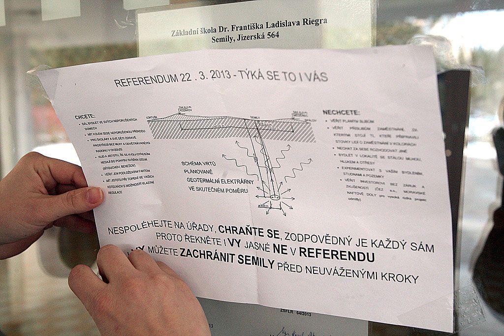 Referendum v Semilech o geotermální elektrárně