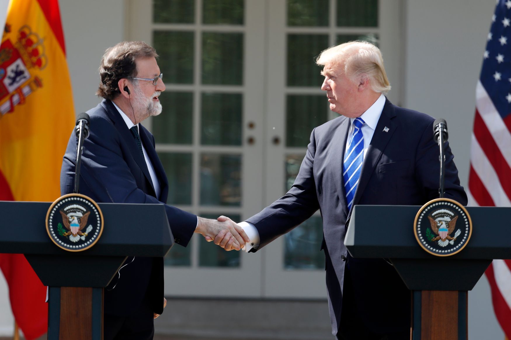 Španělský premiér Mariano Rajoy a prezident USA Donald Trump v Bílém domě