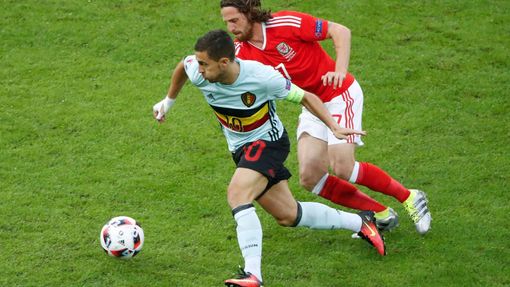 Euro 2016, Wales-Belgie: Joe Allen - Eden Hazard