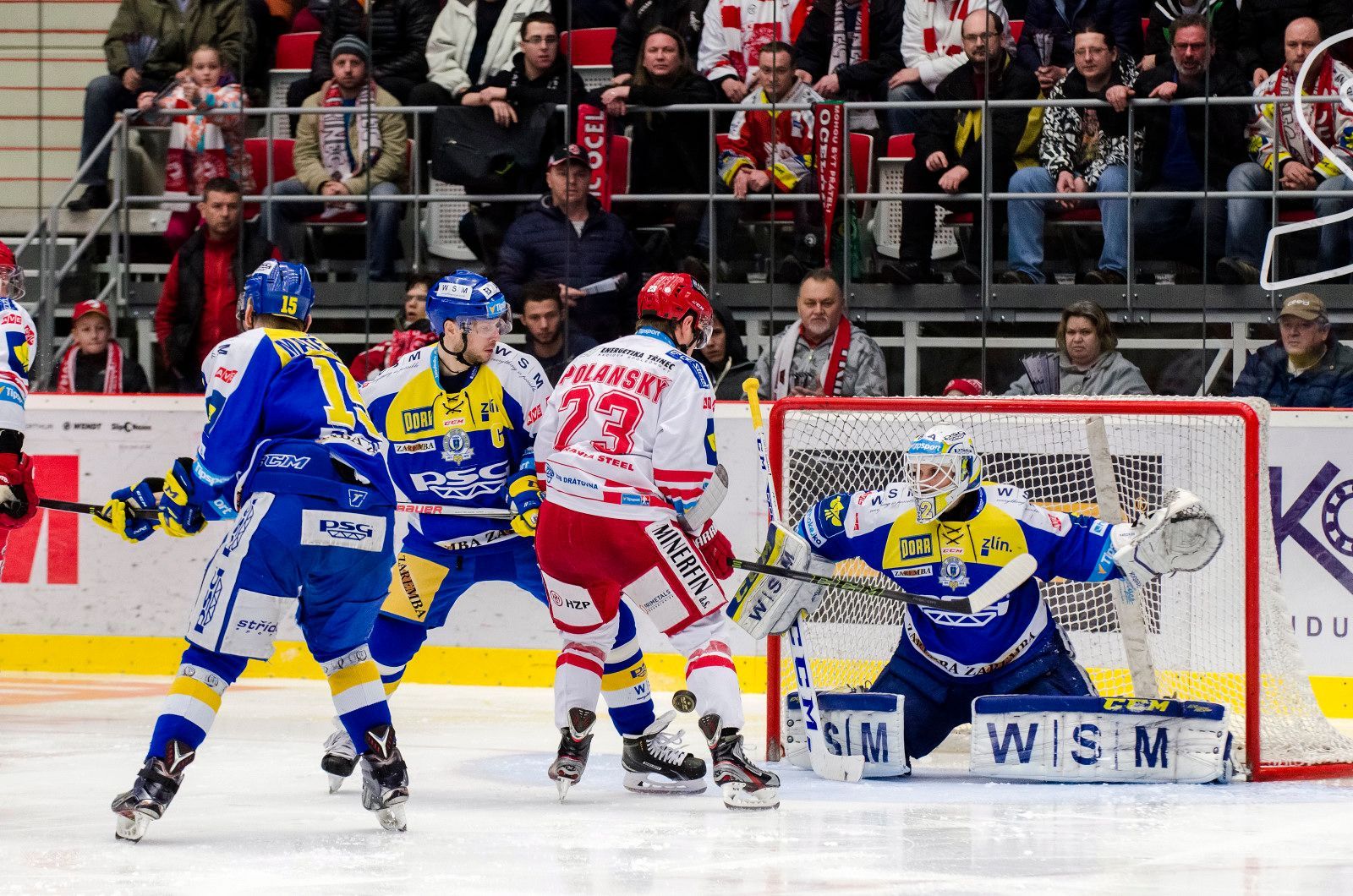 Třinec - Zlín, třetí předkolo play off 2016.