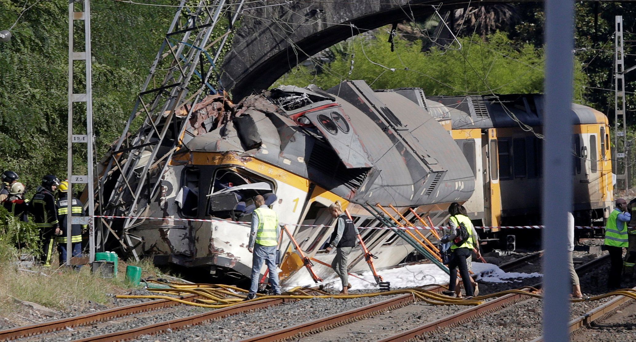 Vlak, který havaroval na severozápadě Španělska