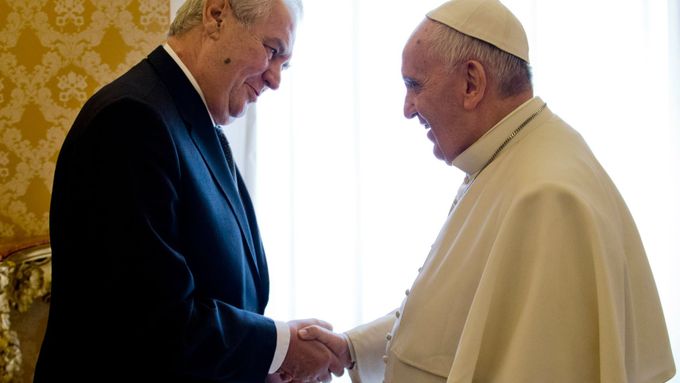 Miloš Zeman a papež František.
