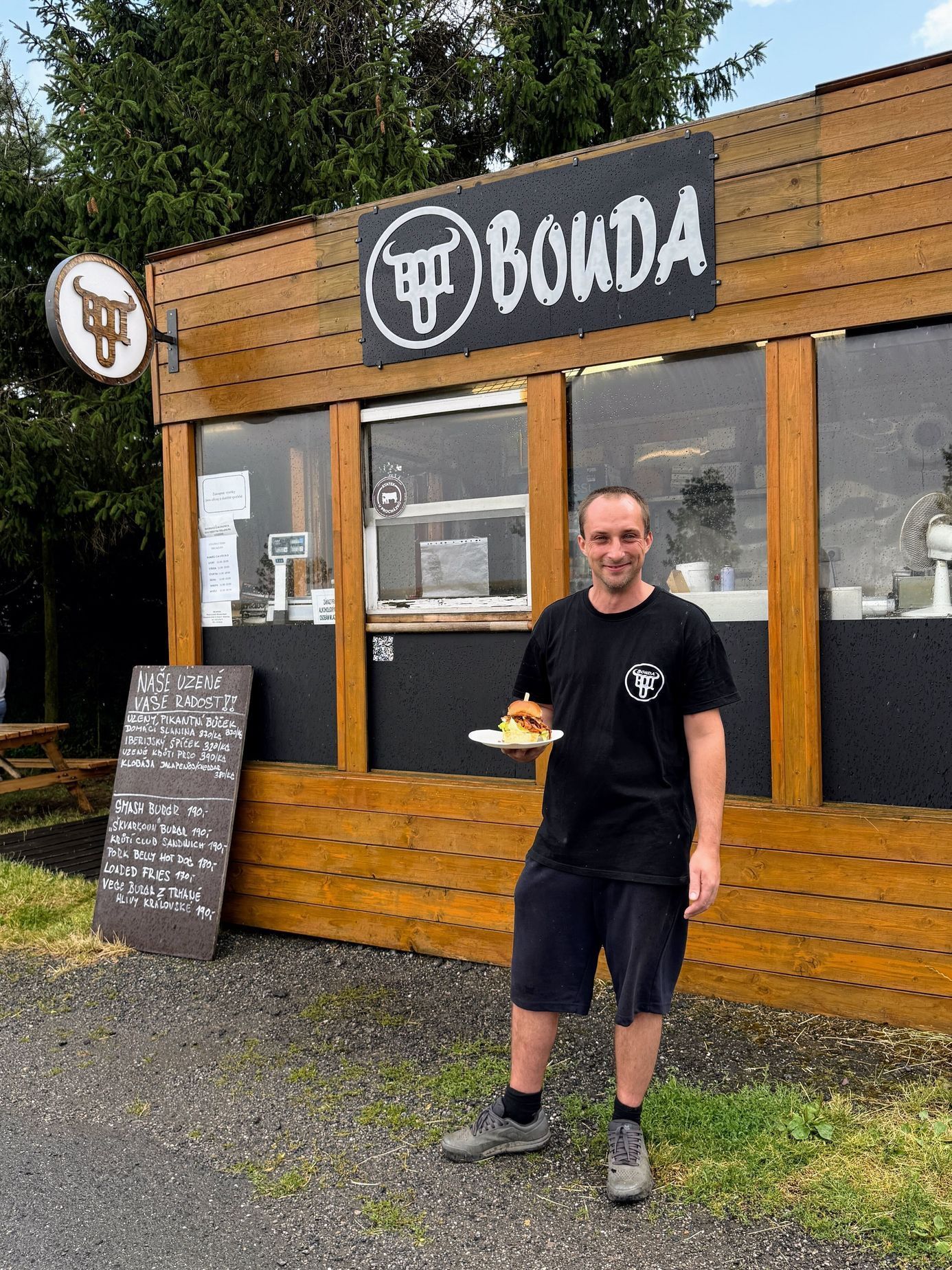 bbq bouda, bistro, bouda, jídlo, vaření, gastronomie, maso, Unhošť, Praha