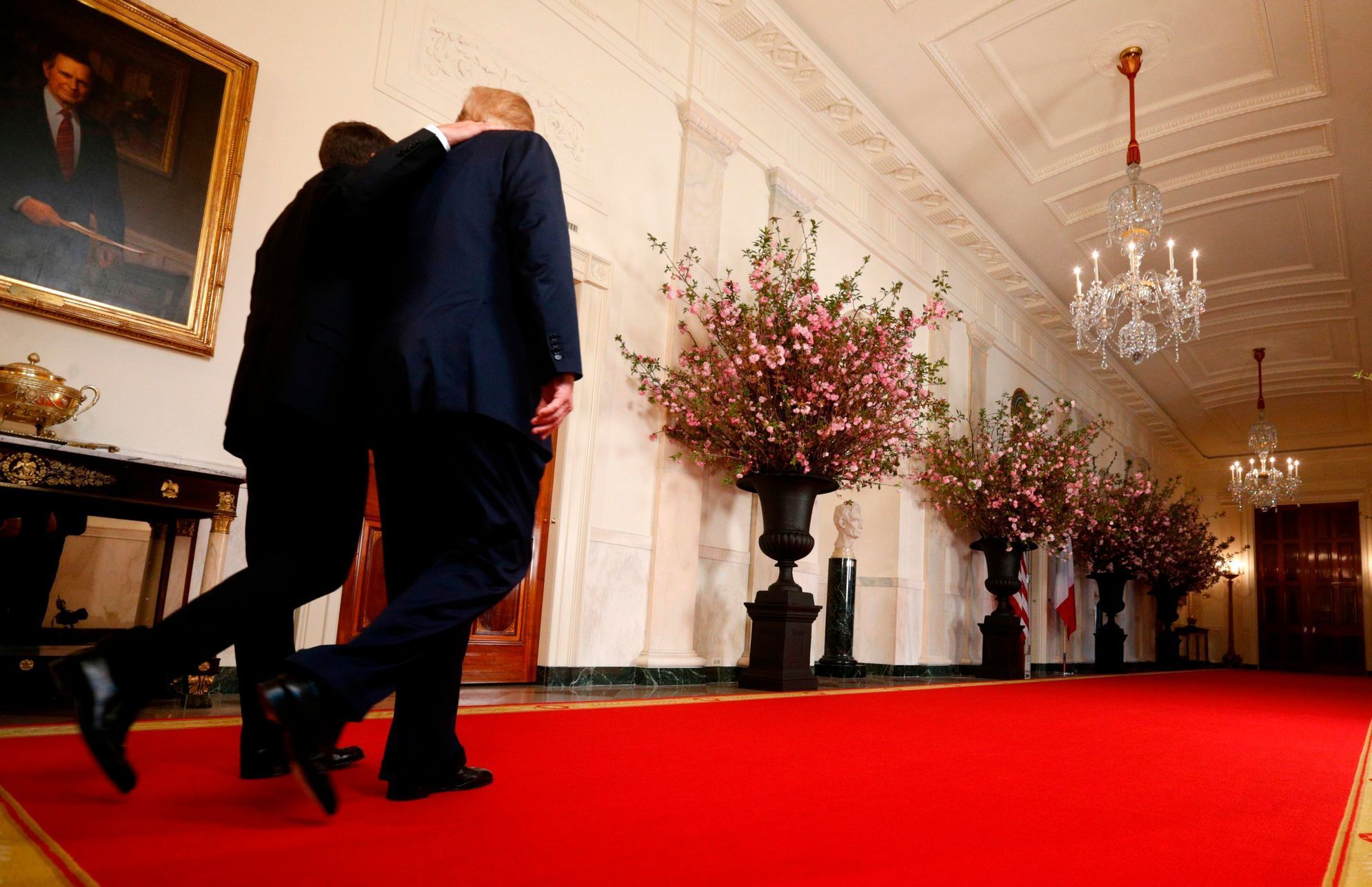 Emmanuel Macron na návštěvě u Donalda Trumpa v Bílém domě
