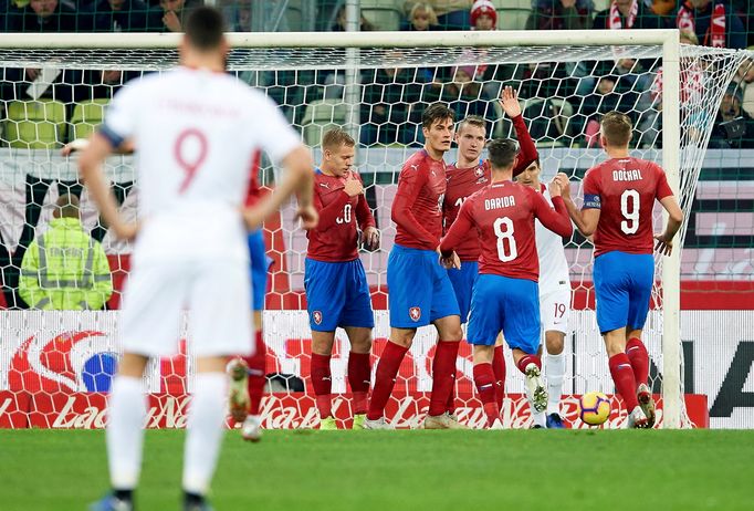 Jakub Jankto se raduje z branky v síti Polska