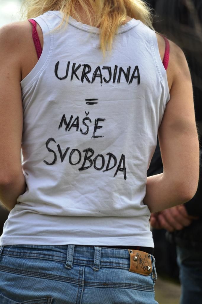 Protest před ruskou ambasádou