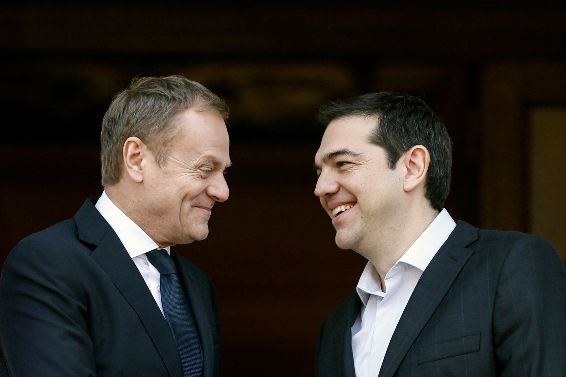 Donald Tusk na návštěvě Řecka s premiérem Alexisem Tsiprasem.