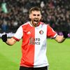 Orkun Kökçü slaví třetí gól Feyenoordu v prvním čtvrtfinále Evropské konferenční ligy Feyenoord - Slavia