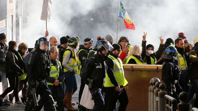 Protesty žlutých vest v Marseille.