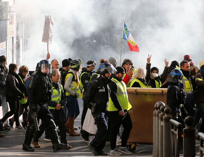 Protesty žlutých vest v Marseille.