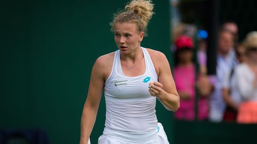Kateřina Siniaková v prvním kole Wimbledonu 2019.