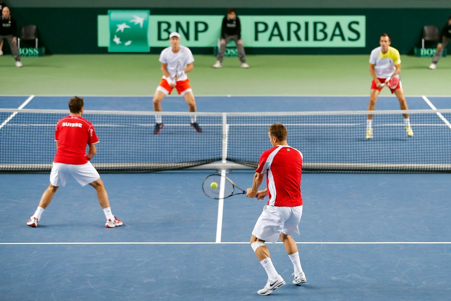 Davis Cup, Švýcarsko - Česko: Stanislas Wawrinka, Marco Chiudinelli - Toáš Berdych, Lukáš Rosol