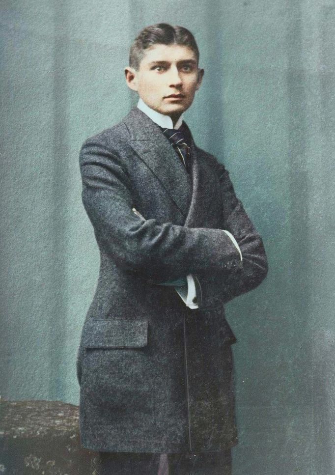 Franz Kafka po promoci v roce 1906. Kolorovaný snímek