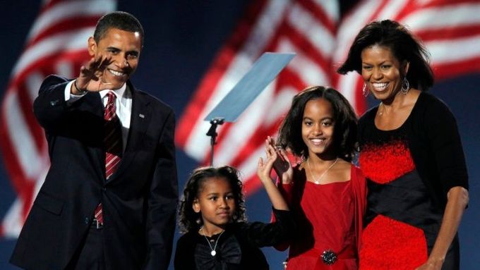 Barack Obama s rodinou.