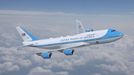 Schéma posledního barevného provedení Air Force One, které Bílý dům zveřejnil na jaře roku 2023.