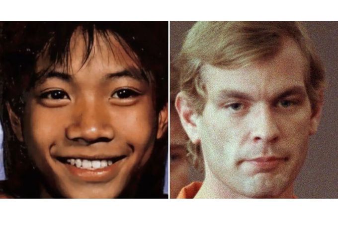 Koláž zachycuje Koneraka Sinthasomphoneho a Jeffreyho Dahmera v souvislosti s chlapcovou vraždou v Milwaukee v květnu 1991.