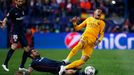 Atletico's Augusto Fernandez in action with Barcelona's Neymar