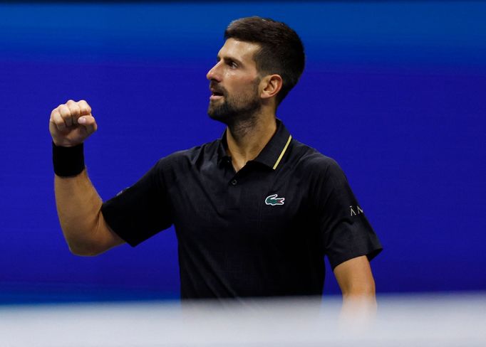 Novak Djokovič v utkání 3. kola US Open 2025