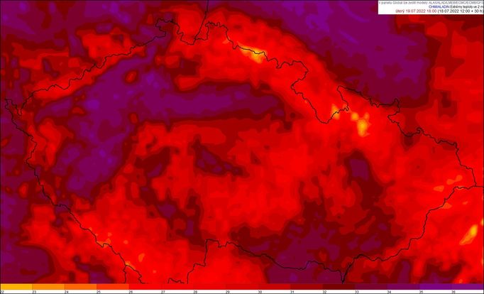 Vlna veder v Evropě a Česku, 19. července 2022.