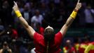 Tennis - Davis Cup Finals - Final - Caja Magica, Madrid, Spain - November 24, 2019   Spain's Rafael Nadal celebrates after winning his match against Canada's Denis Shapov