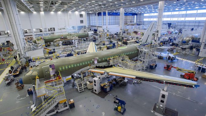 Výroba letounu Airbus A220