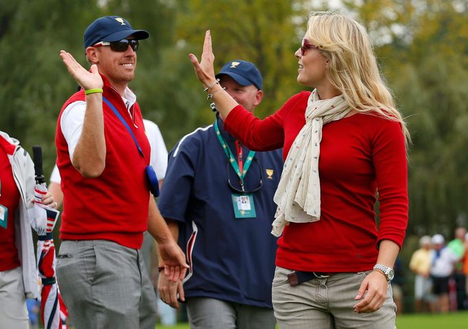 Lindsey Vonnová a Hunter Mahan na prezidentském turnaji v USA