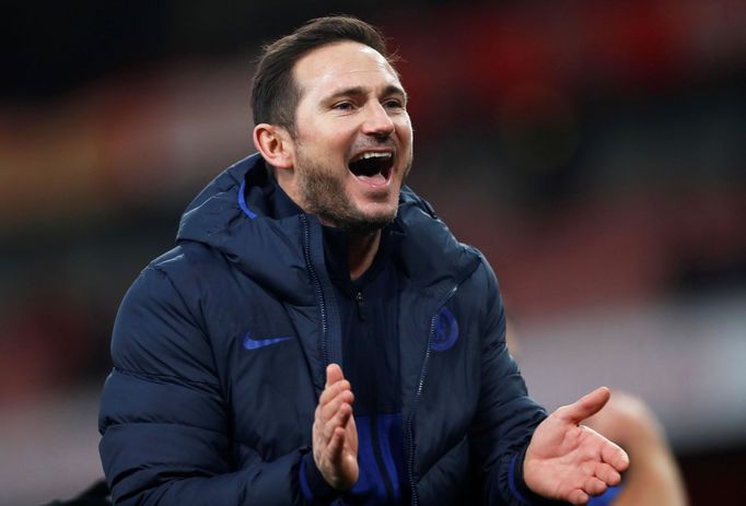 Soccer Football - Premier League - Arsenal v Chelsea - Emirates Stadium, London, Britain - December 29, 2019 Chelsea manager Frank Lampard celebrates after the match  Act