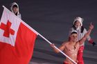 Olympionik z Tongy se předvedl při zahájení opět do půl těla