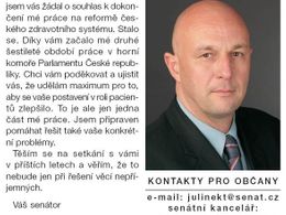 Senátor a stínový ministr zdravotnictví ODS Tomáš Julínek.