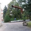Pád komínu v areálu bydžovské nemocnice