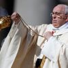 Pope Francis uses incense burner as he leads the Easter mass in Saint Peter's Square at the Vatican