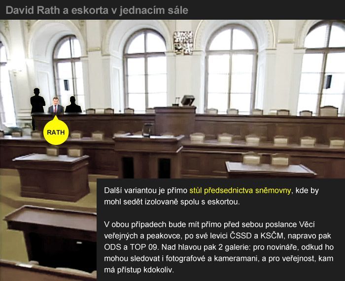 David Rath a eskorta v jednacím sále