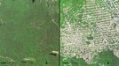 http://climate.nasa.gov/state_of_flux#Deforestation_Brazil1.jpg Deforestation, Brazil Rondônia is part of the Brazilian Amazon, on the border with Bolivia. It is one of t