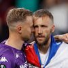 Antonín Barák a Tomáš Souček po finále Konferenční ligy Fiorentina - West Ham