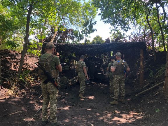 Pozice blízko ruské hranice v Sumské oblasti. Na začátku roku 2022 Rusové část oblasti okupovali, ale ukrajinská domobrana napadala jejich konvoje a stanoviště.